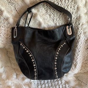 Genuine leather black leather purse